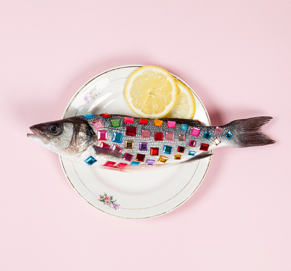DNA nutrition - Photo of a bejewelled fish on a plate